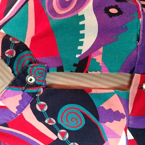 Vintage Western Shirt Ladies Small Crop Style Cutout Southwest Design Monarch - Picture 3 of 7